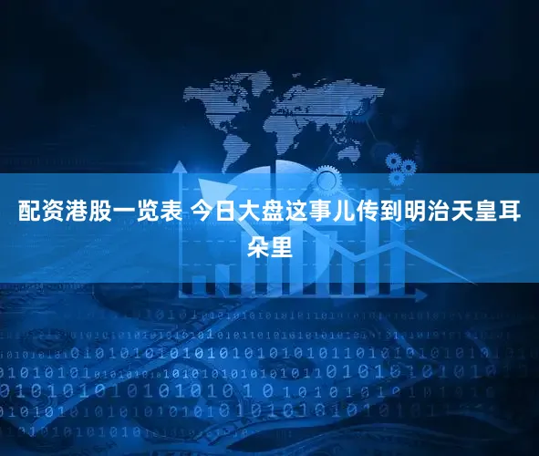 配资港股一览表 今日大盘这事儿传到明治天皇耳朵里